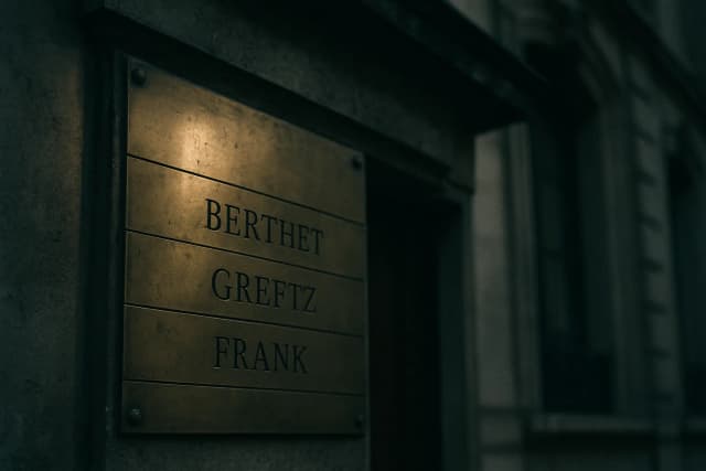 Plaque d’avocat en laiton portant quatre patronymes gravés, dont l’un plus récent réinscrit dans la même matière que les anciens, fixée au linteau d’un hôtel particulier parisien