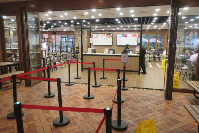 Espace de restauration exploité par Sodexo à l’université de Hong Kong, photographié en octobre 2018.