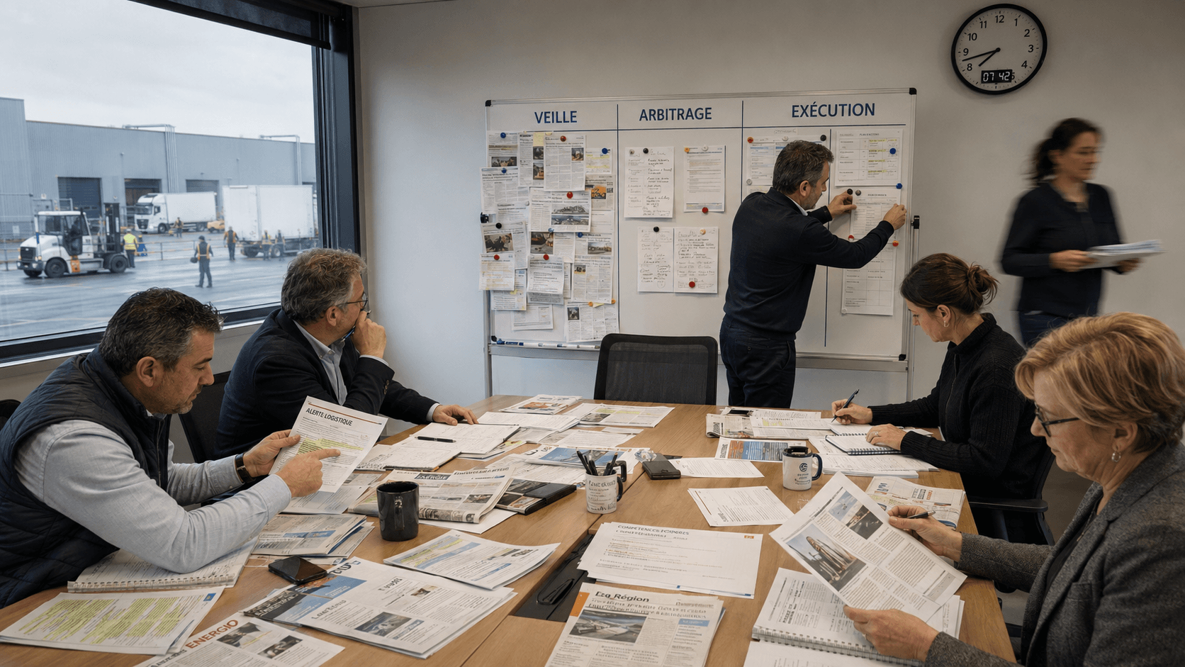 Reunion de gouvernance informationnelle, tableau veille arbitrage execution, revue de signaux