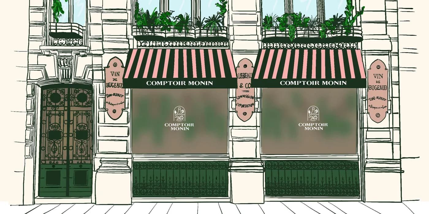 Illustration de la façade du Comptoir MONIN
