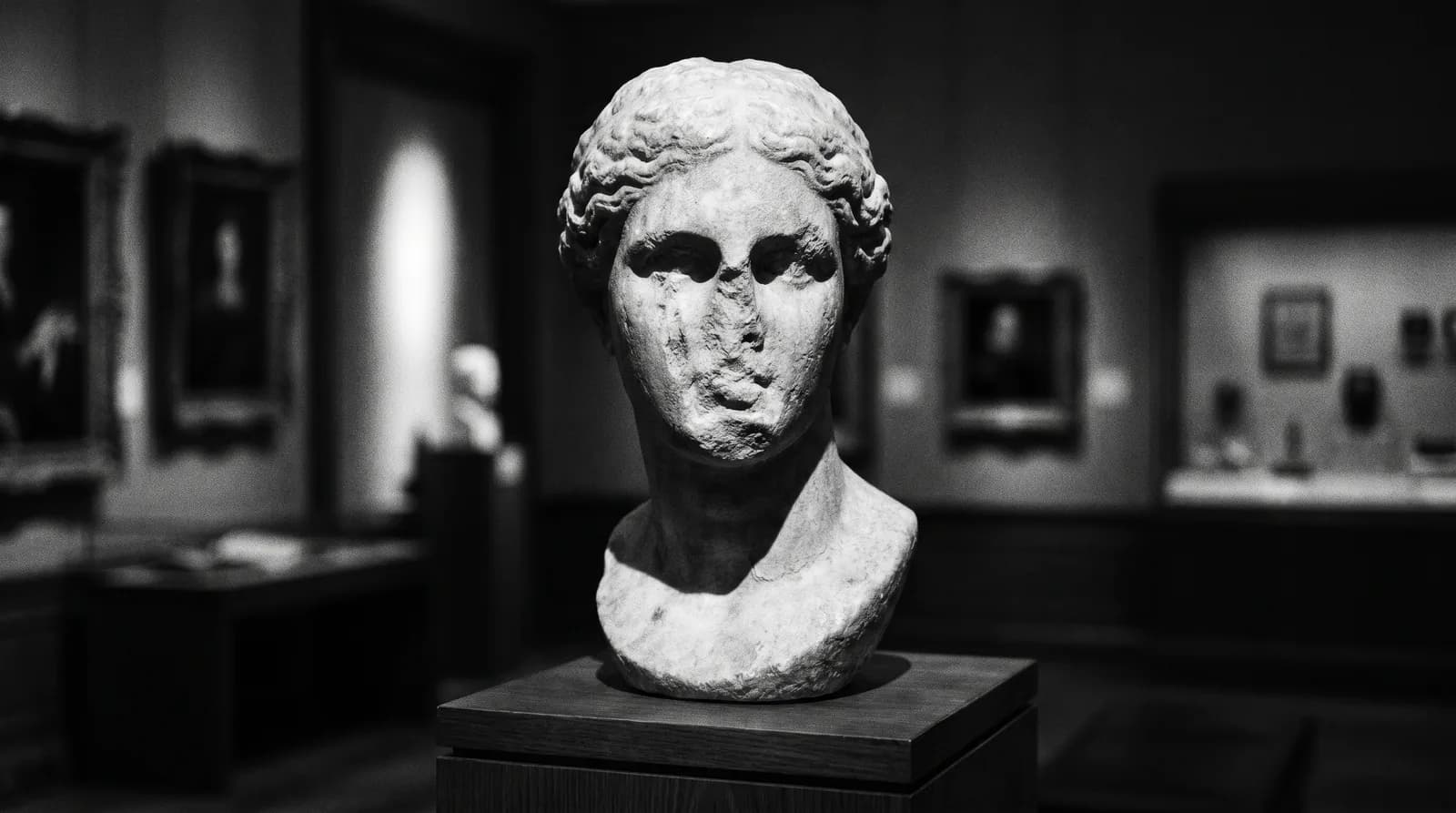 Buste de marbre dont le visage a été partiellement effacé, métaphore visuelle de la destruction d'équité de marque