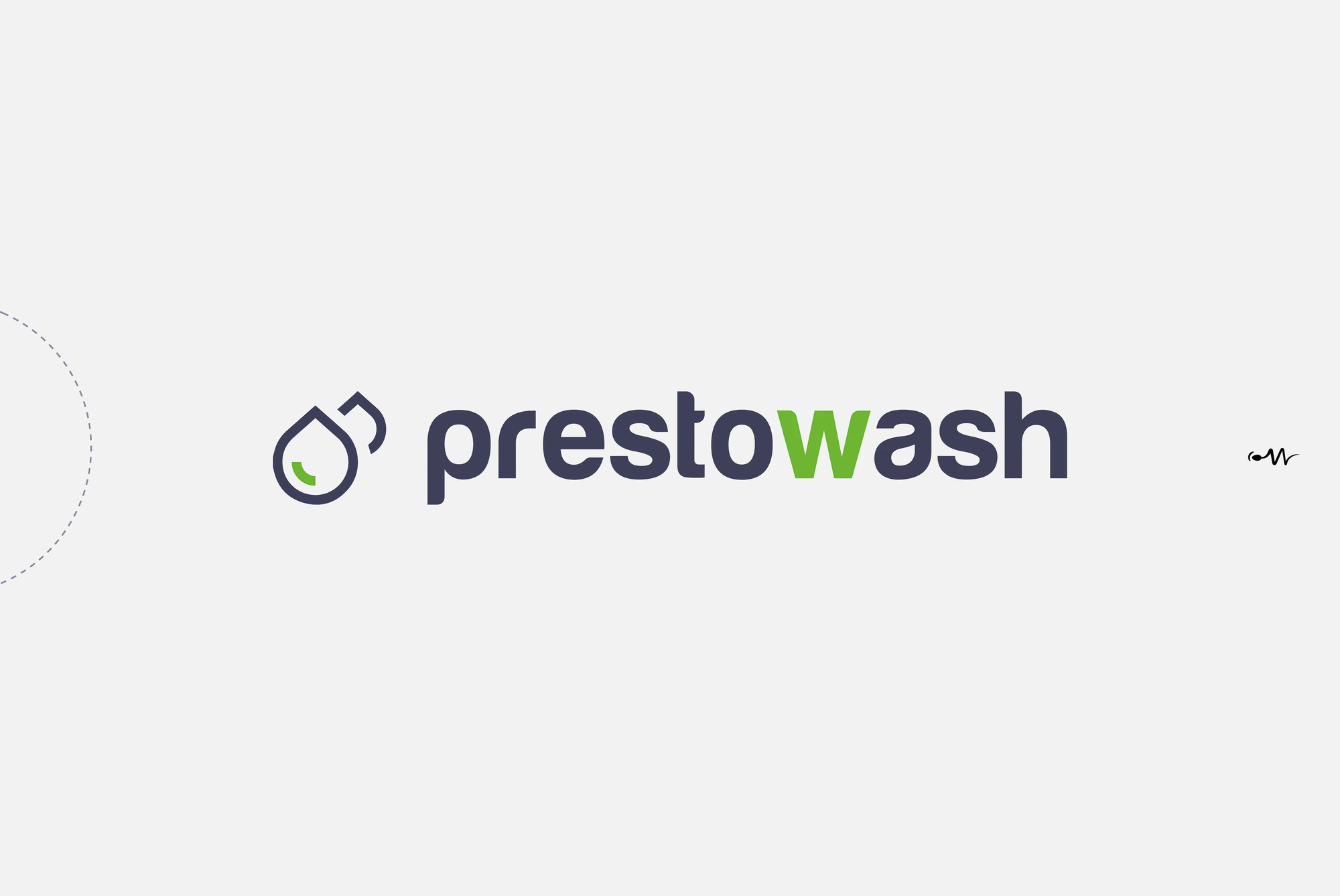 Prestowash : logotype sur fond clair