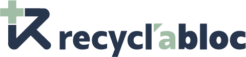 Recyclabloc : logotype original bleu nuit et vert sauge