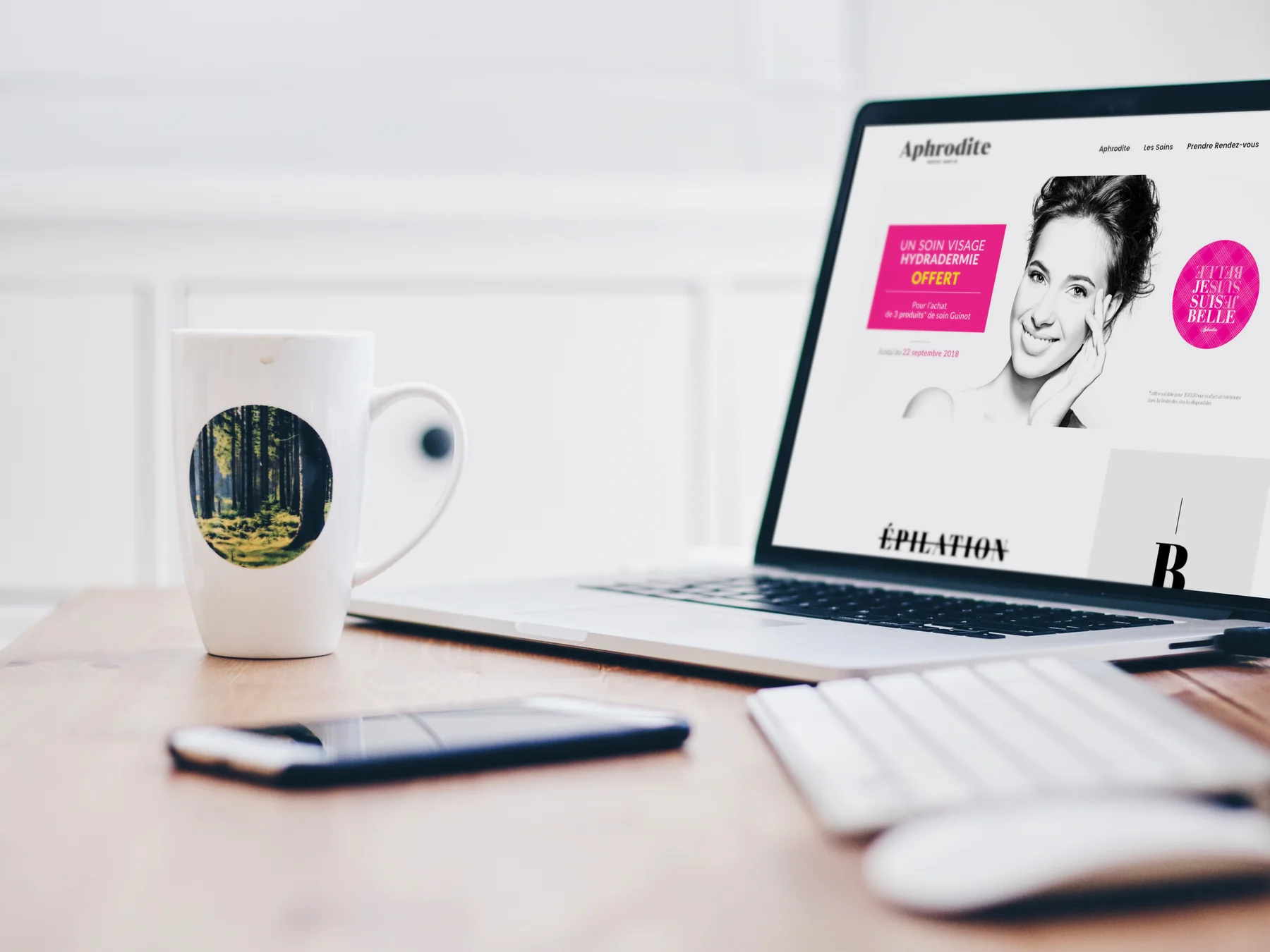 Aphrodite : présentation de l’interface du site sur ordinateur