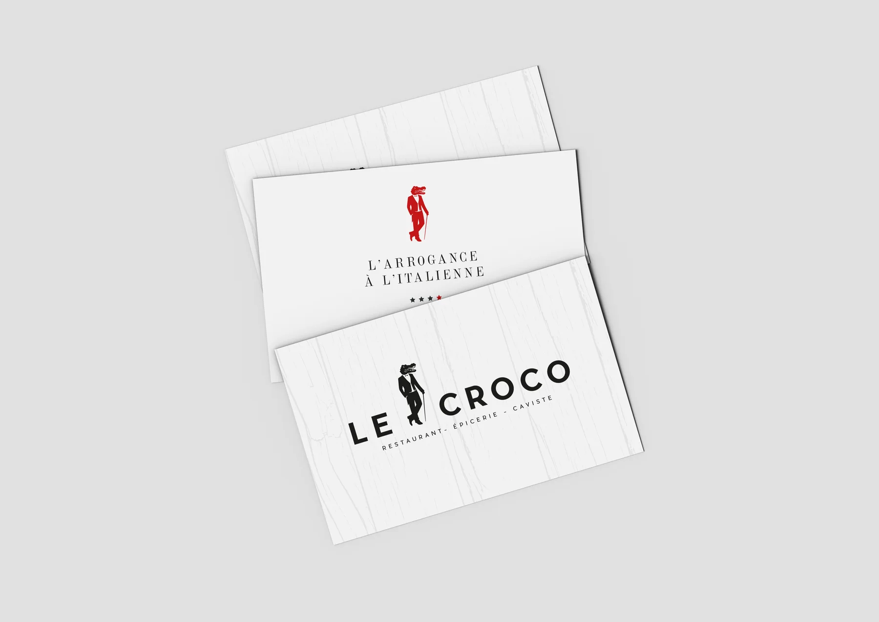 Le Croco : cartes de visite et identité visuelle