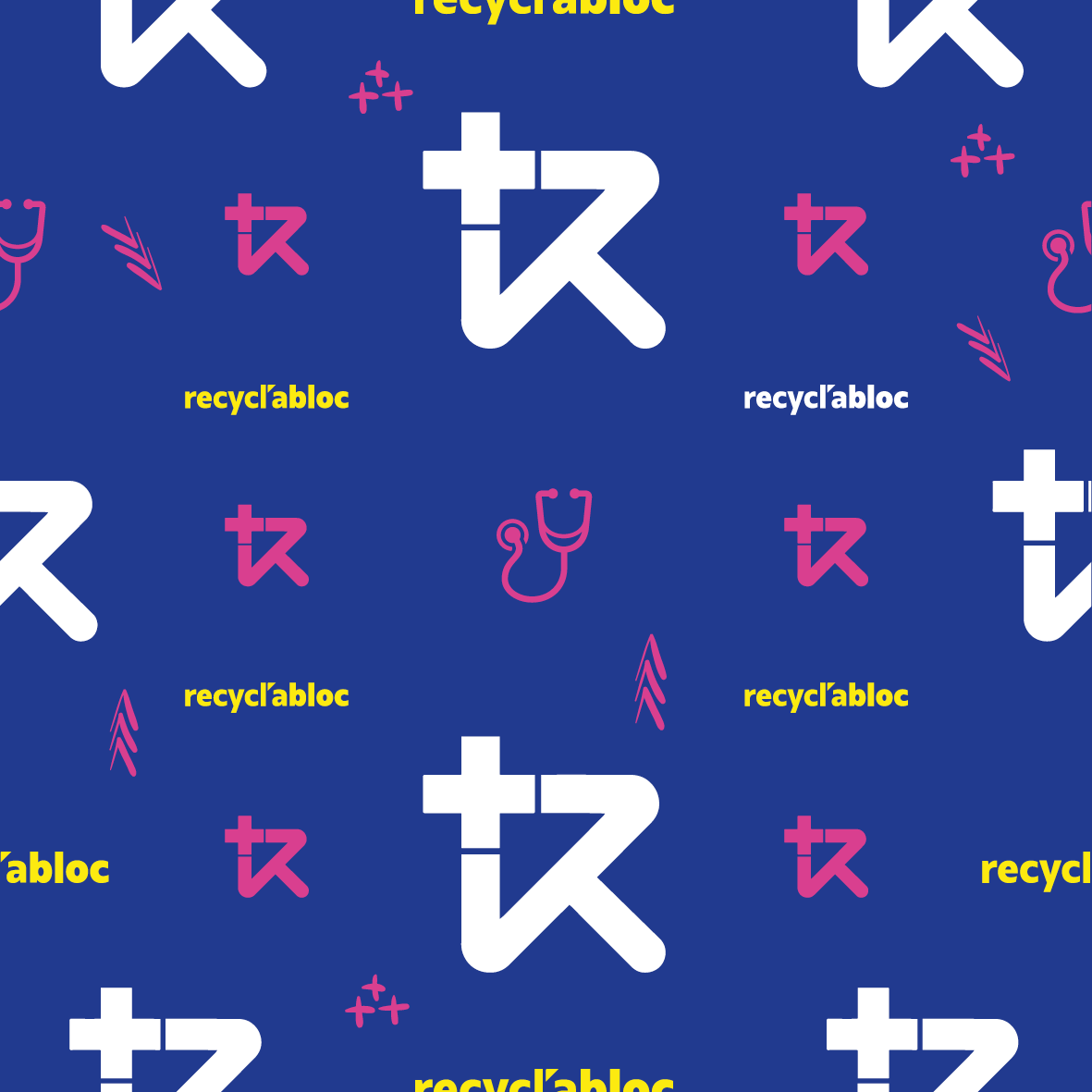 Motif original Recyclabloc, variante bleu