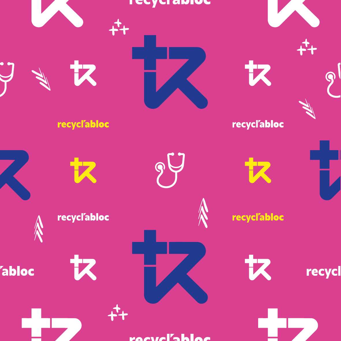Motif original Recyclabloc, variante rose