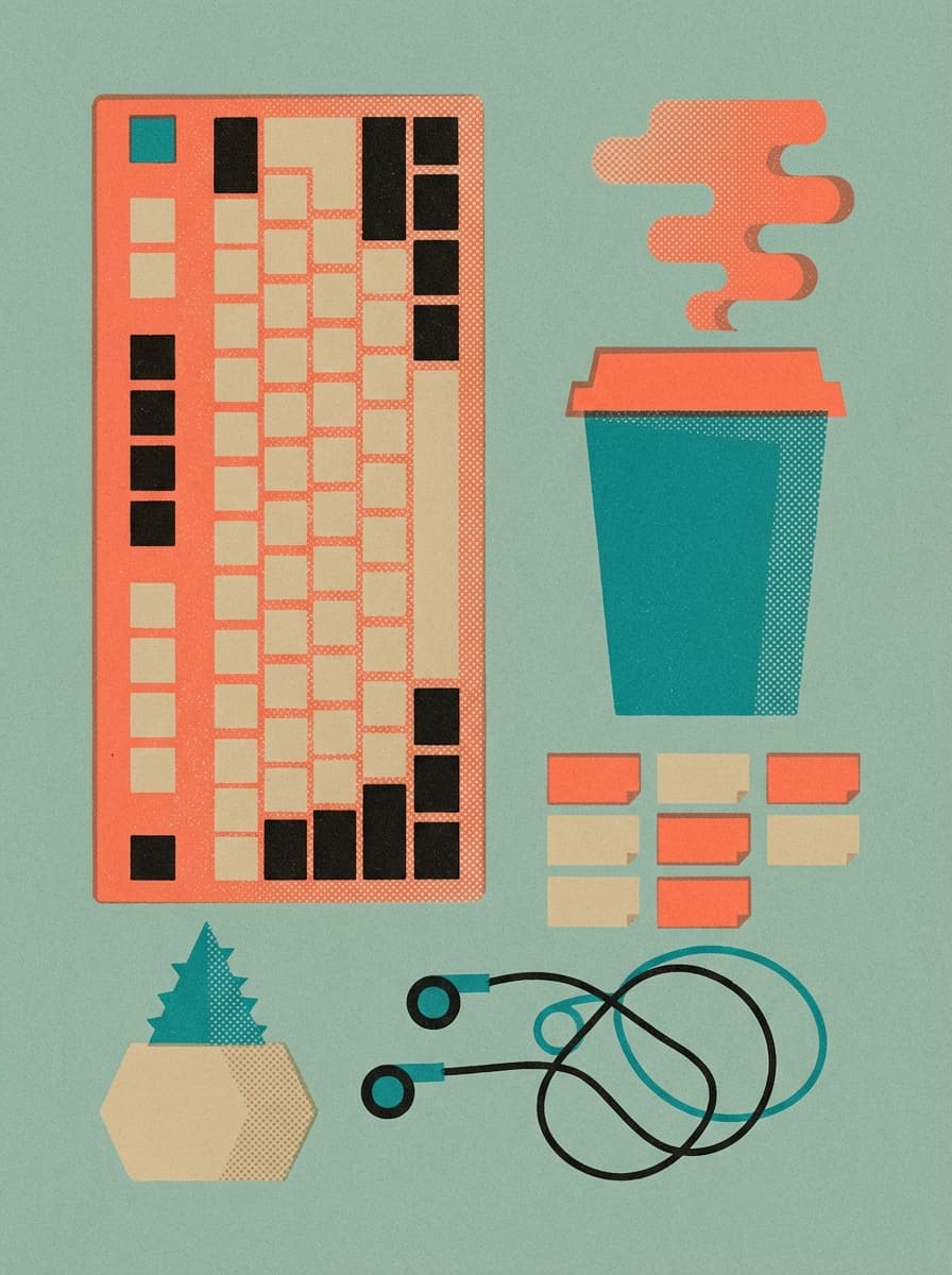 Nature morte · bureau startup